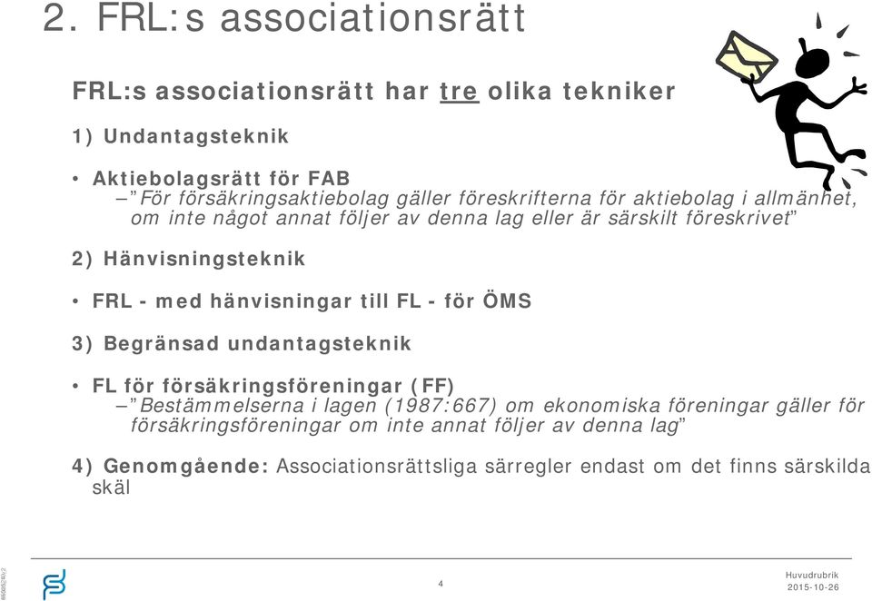 hänvisningar till FL - för ÖMS 3) Begränsad undantagsteknik FL för försäkringsföreningar (FF) Bestämmelserna i lagen (1987:667) om ekonomiska