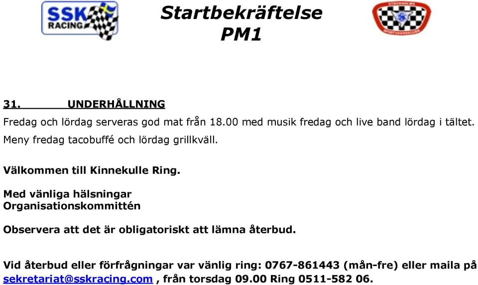 Välkommen till Kinnekulle Ring.