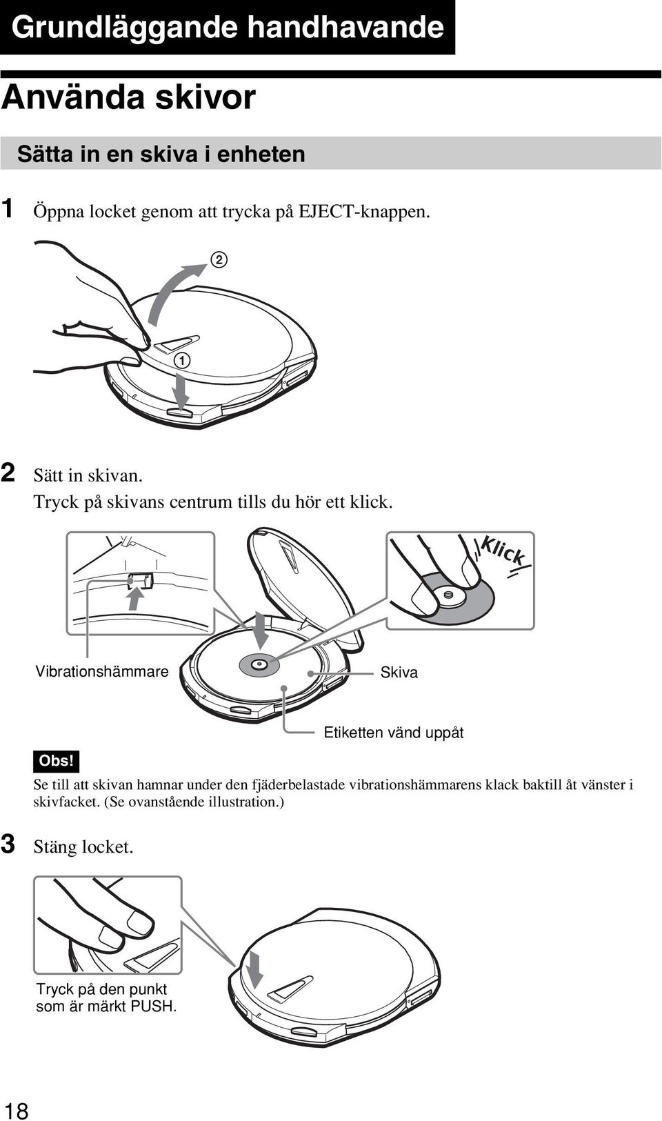 Klick Vibrationshämmare Skiva Obs!