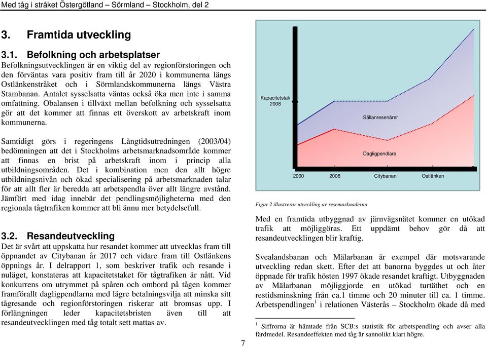 Sörmlandskommunerna längs Västra Stambanan. Antalet sysselsatta väntas också öka men inte i samma omfattning.