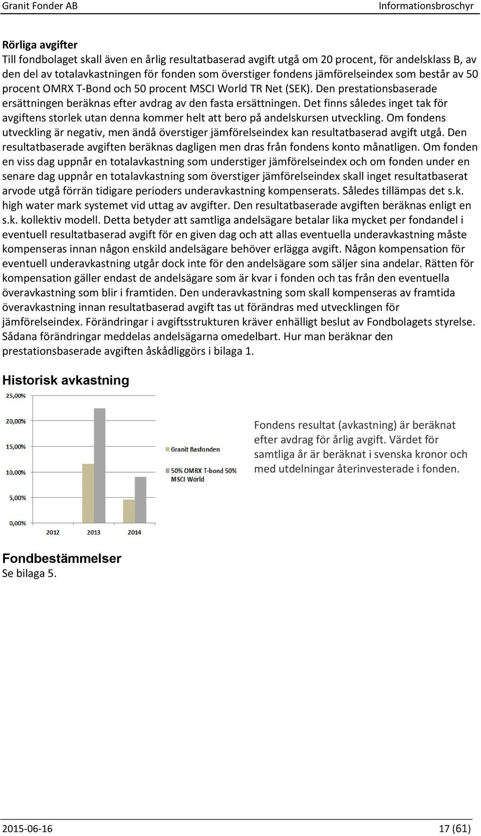 Det finns således inget tak för avgiftens storlek utan denna kommer helt att bero på andelskursen utveckling.