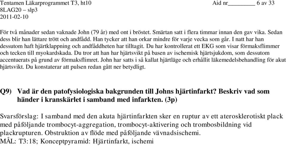 Du har kontrollerat ett EKG som visar förmaksflimmer och tecken till myokardskada.