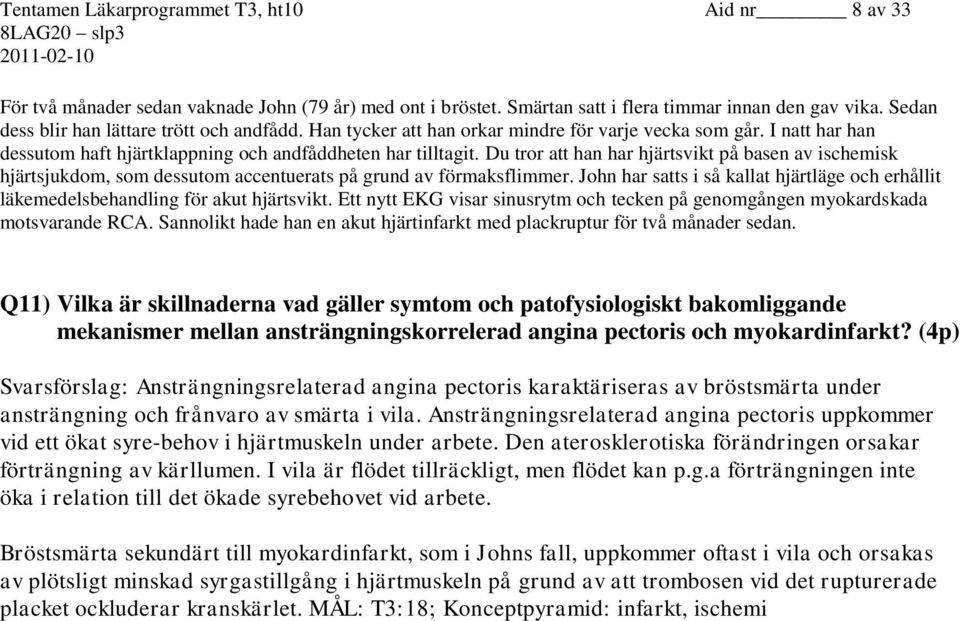 Du tror att han har hjärtsvikt på basen av ischemisk hjärtsjukdom, som dessutom accentuerats på grund av förmaksflimmer.