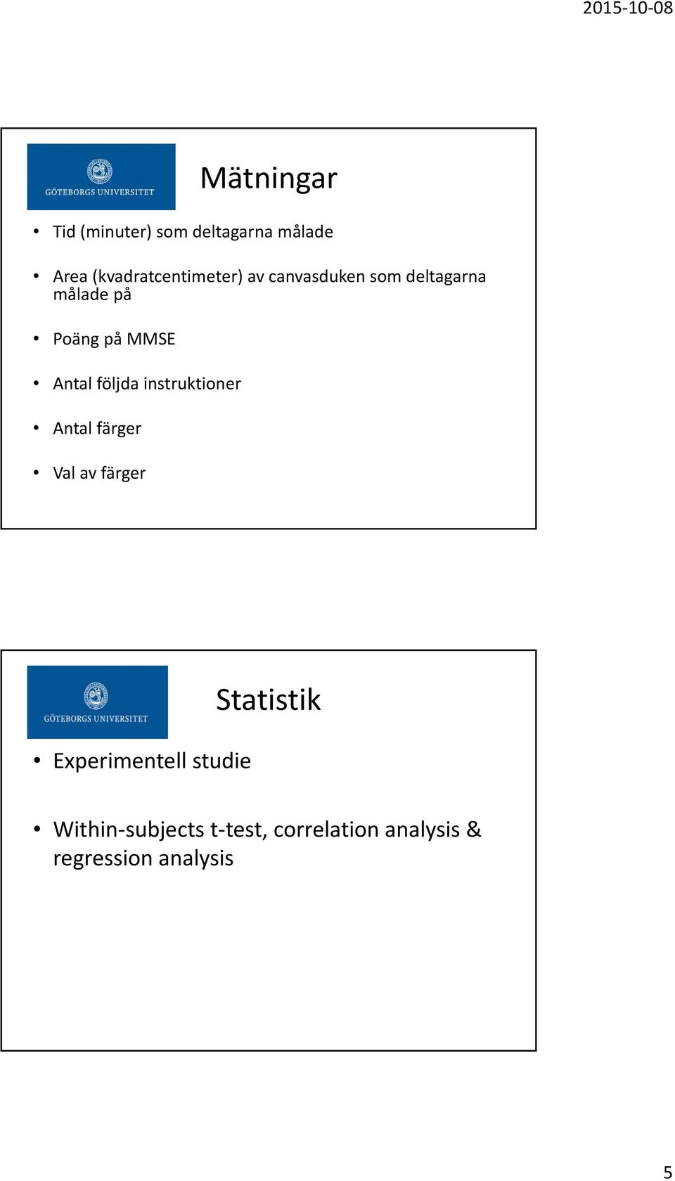 MMSE Antal följda instruktioner Antal färger Val av färger