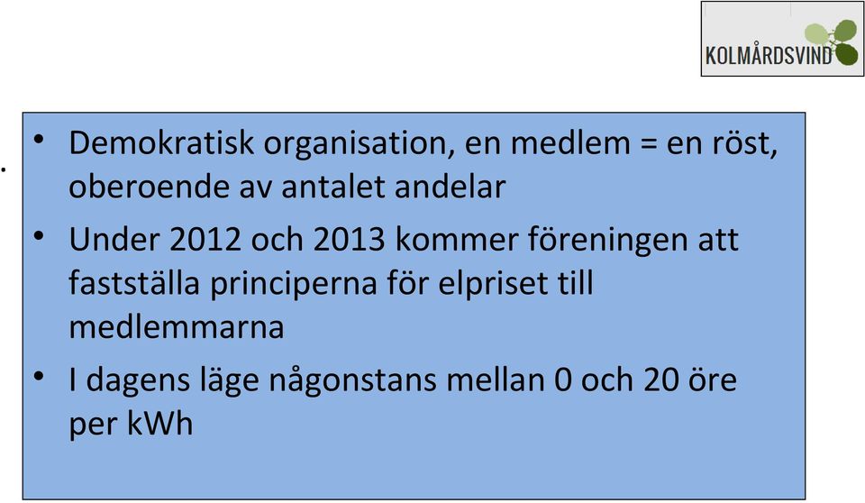 föreningen att fastställa principerna för elpriset till