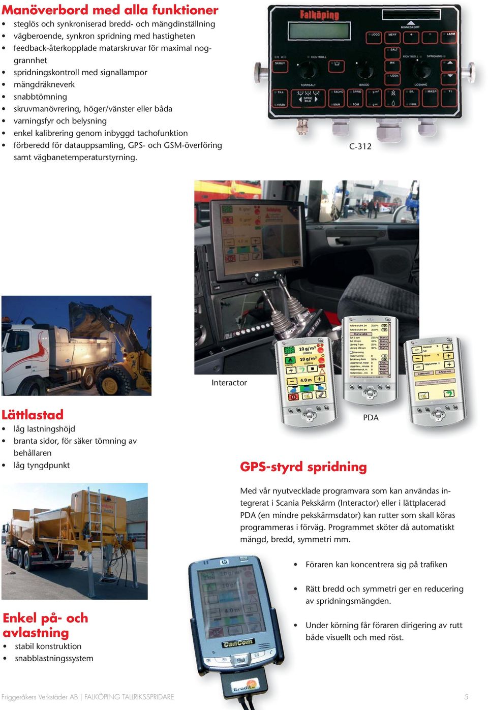 datauppsamling, GPS- och GSM-överföring samt vägbanetemperaturstyrning.
