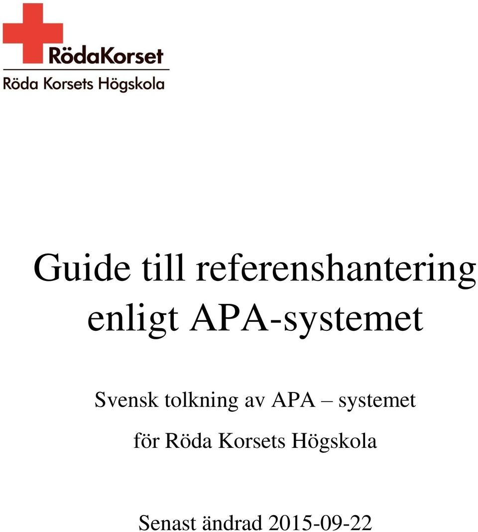 Guide till referenshantering enligt APA-systemet - PDF Free Download