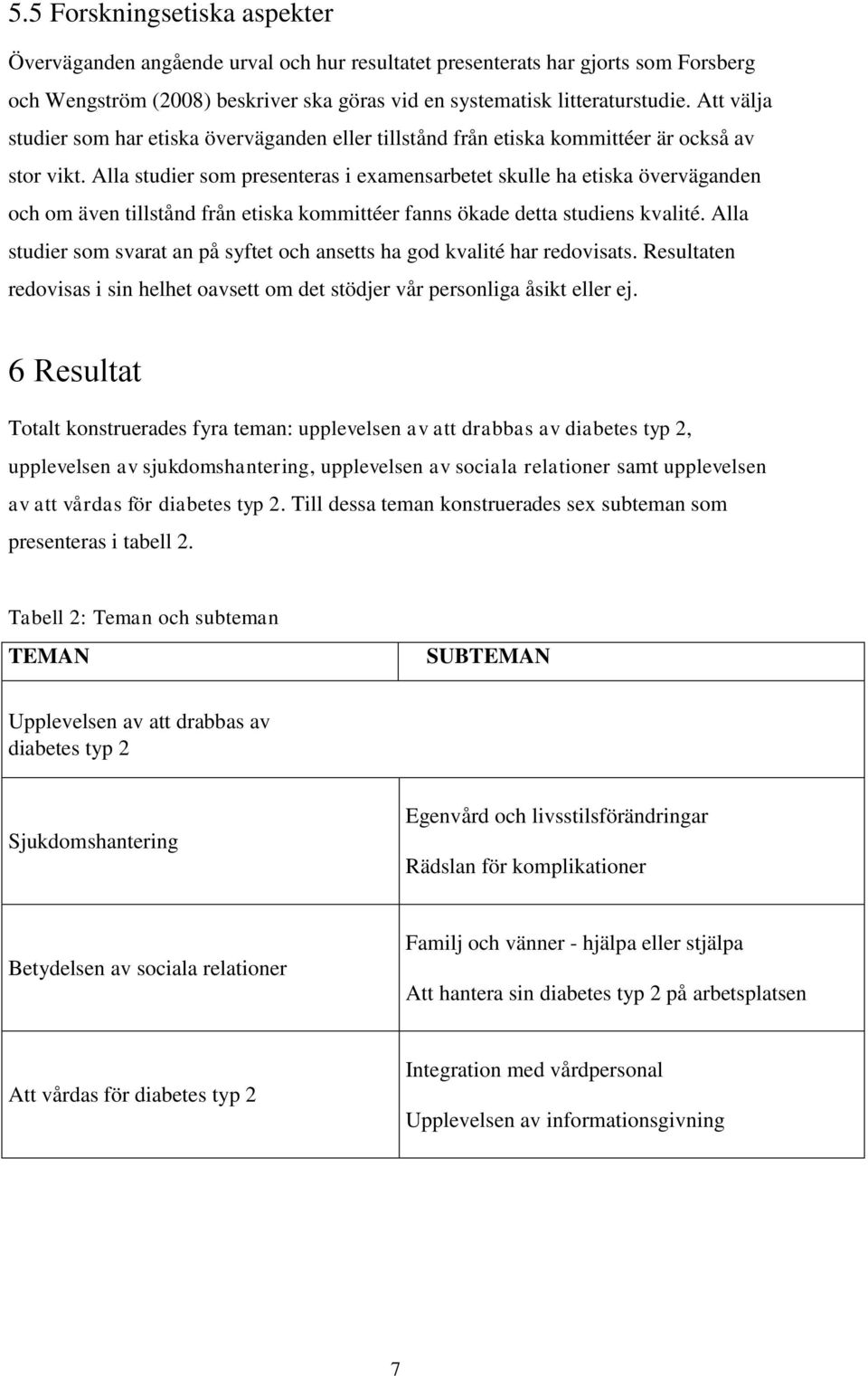 Alla studier som presenteras i examensarbetet skulle ha etiska överväganden och om även tillstånd från etiska kommittéer fanns ökade detta studiens kvalité.