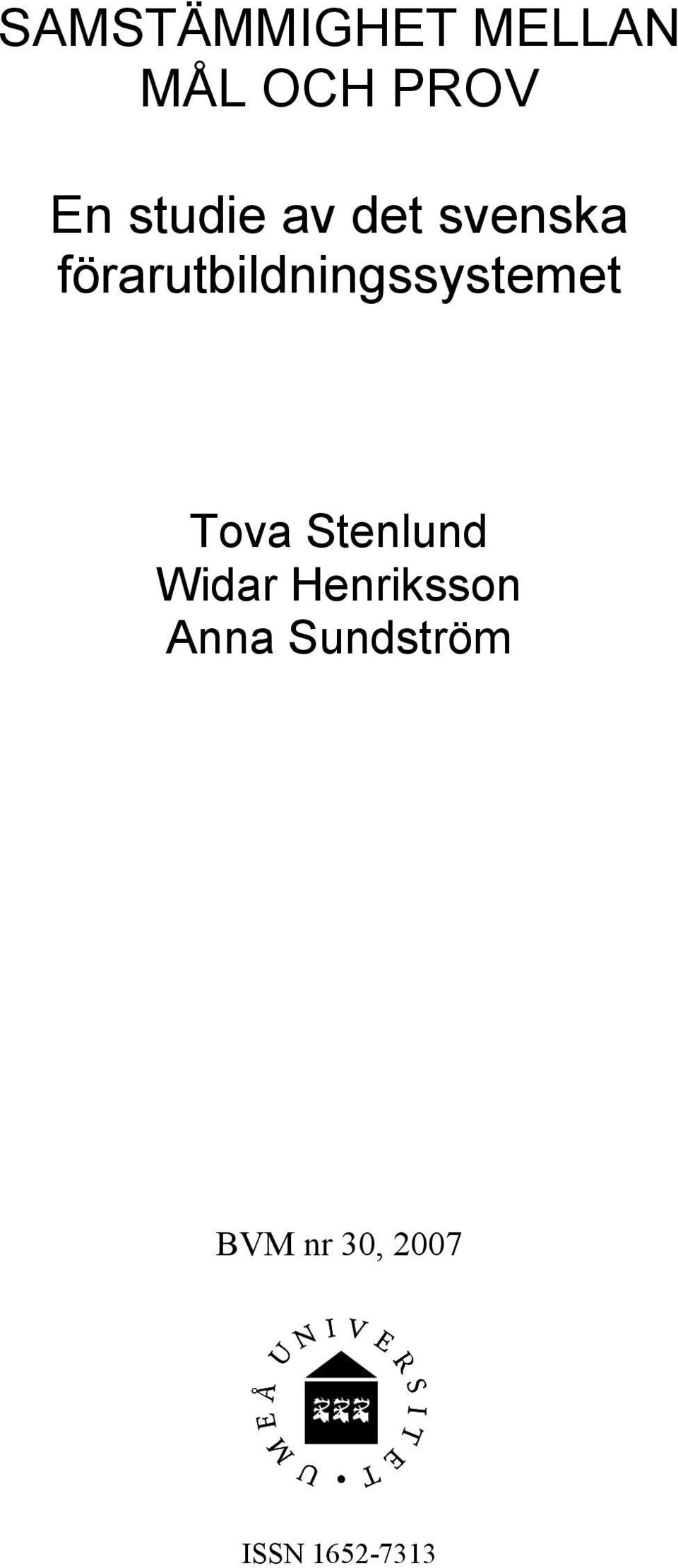 förarutbildningssystemet Tova Stenlund