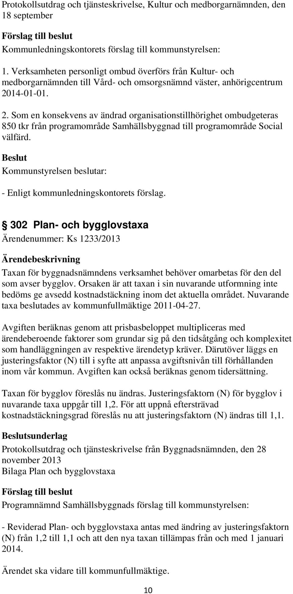 14-01-01. 2. Som en konsekvens av ändrad organisationstillhörighet ombudgeteras 850 tkr från programområde Samhällsbyggnad till programområde Social välfärd. - Enligt kommunledningskontorets förslag.