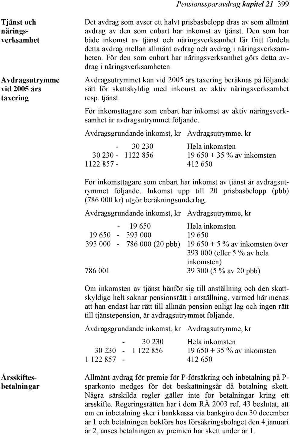 För den som enbart har näringsverksamhet görs detta avdrag i näringsverksamheten.