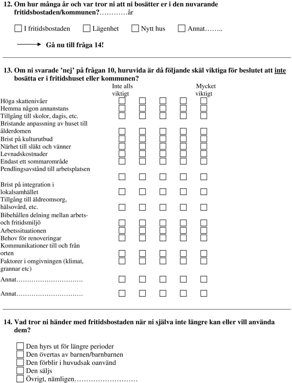 Inte alls Mycket viktigt viktigt Höga skattenivåer Hemma någon annanstans Tillgång till skolor, dagis, etc.