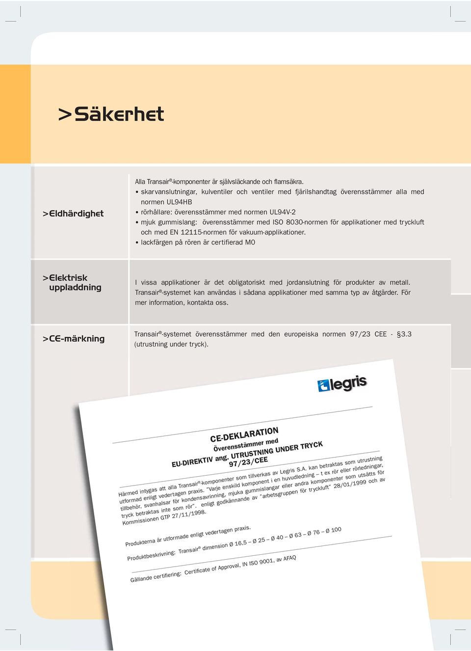 applikationer med tryckluft och med EN 12115-normen för vakuum-applikationer.