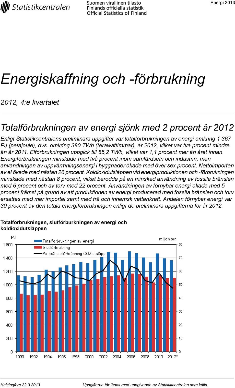 Elförbrukningen uppgick till 85,2 TWh, vilket var 1,1 procent mer än året innan.