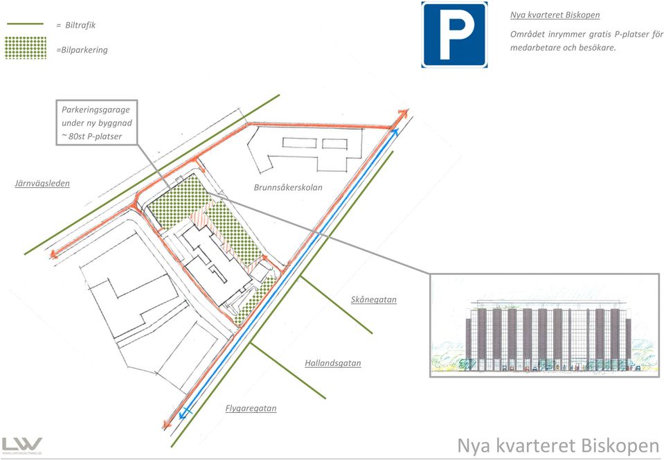 =Bilparkering Parkeringsgarage under ny byggnad ~