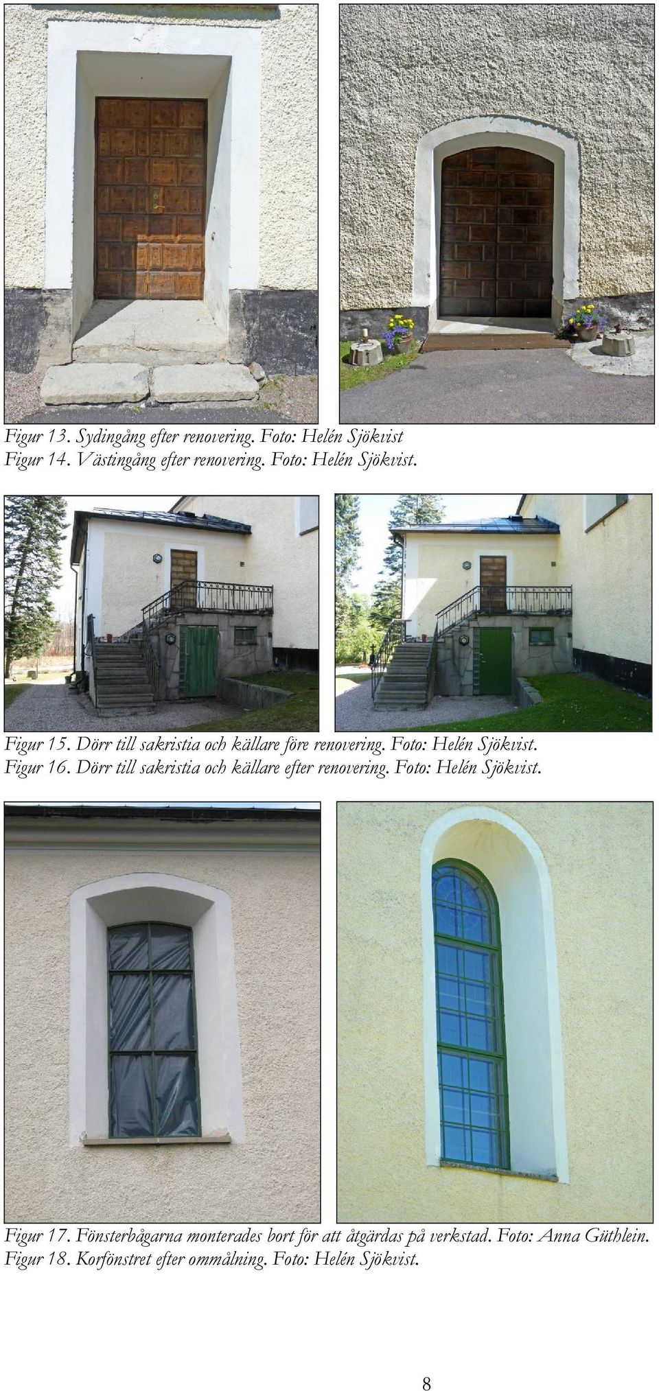 Figur 16. Dörr till sakristia och källare efter renovering. Foto: Helén Sjökvist. Figur 17.