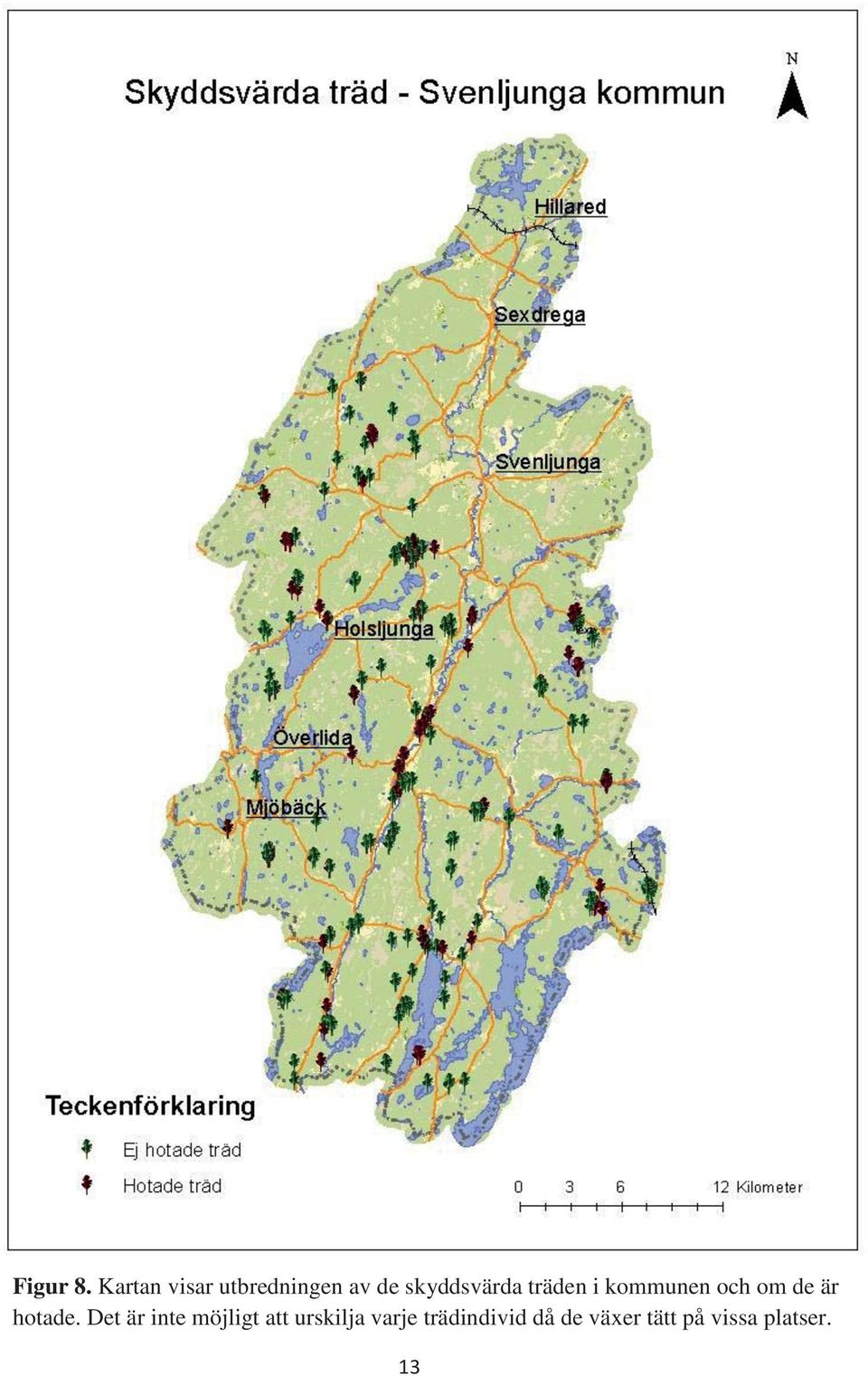 träden i kommunen och om de är hotade.