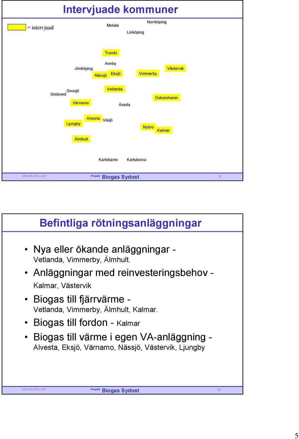 anläggningar - Vetlanda, Vimmerby, Älmhult.