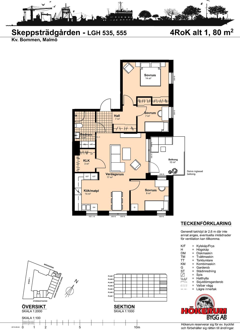 Kök/matpl 14 m 2 9 m 2 BTA BTA960 m 2 TECKEFÖRKLARI enerell takhöjd är 2,6 m där inte