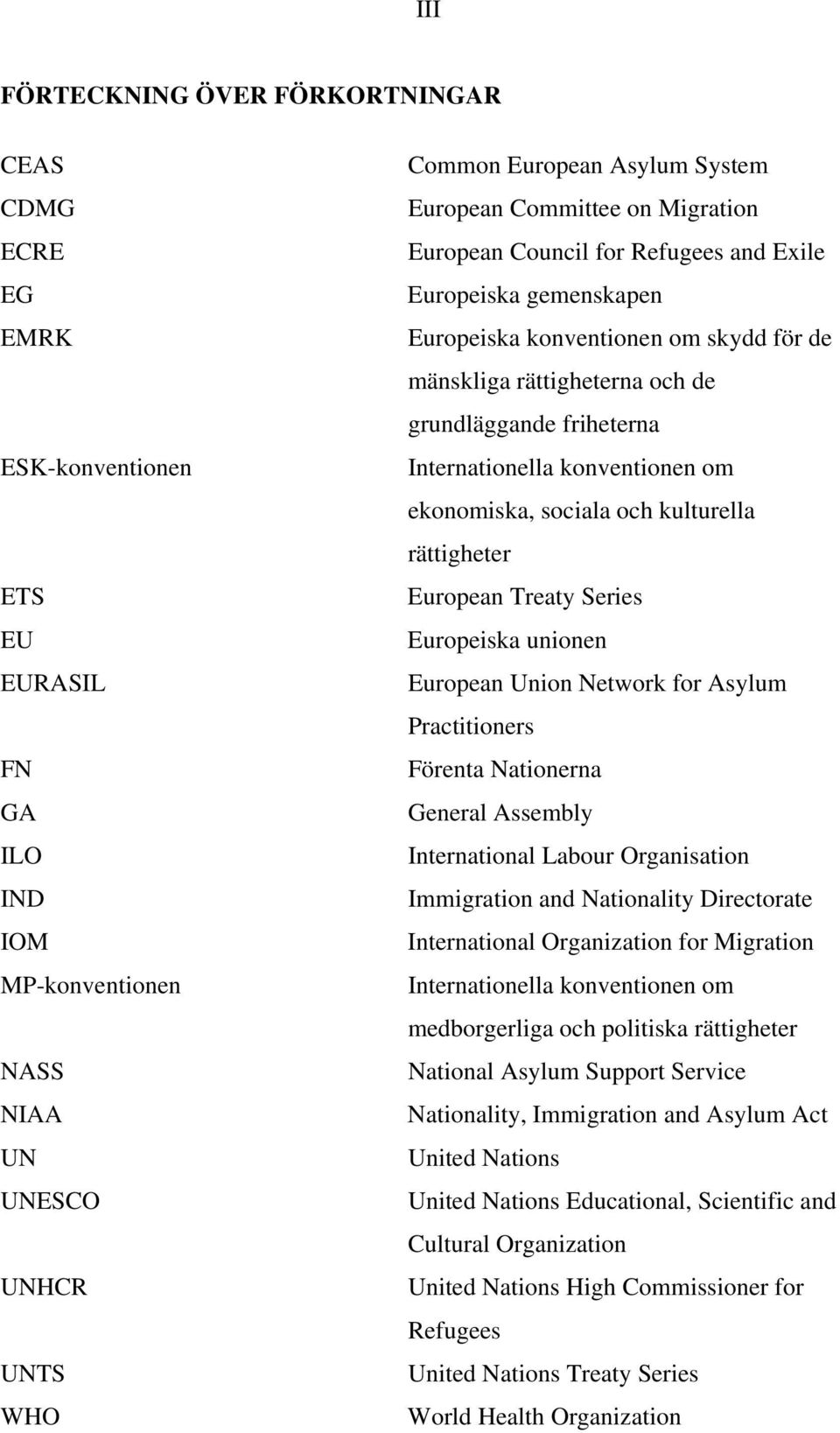 konventionen om ekonomiska, sociala och kulturella rättigheter European Treaty Series Europeiska unionen European Union Network for Asylum Practitioners Förenta Nationerna General Assembly