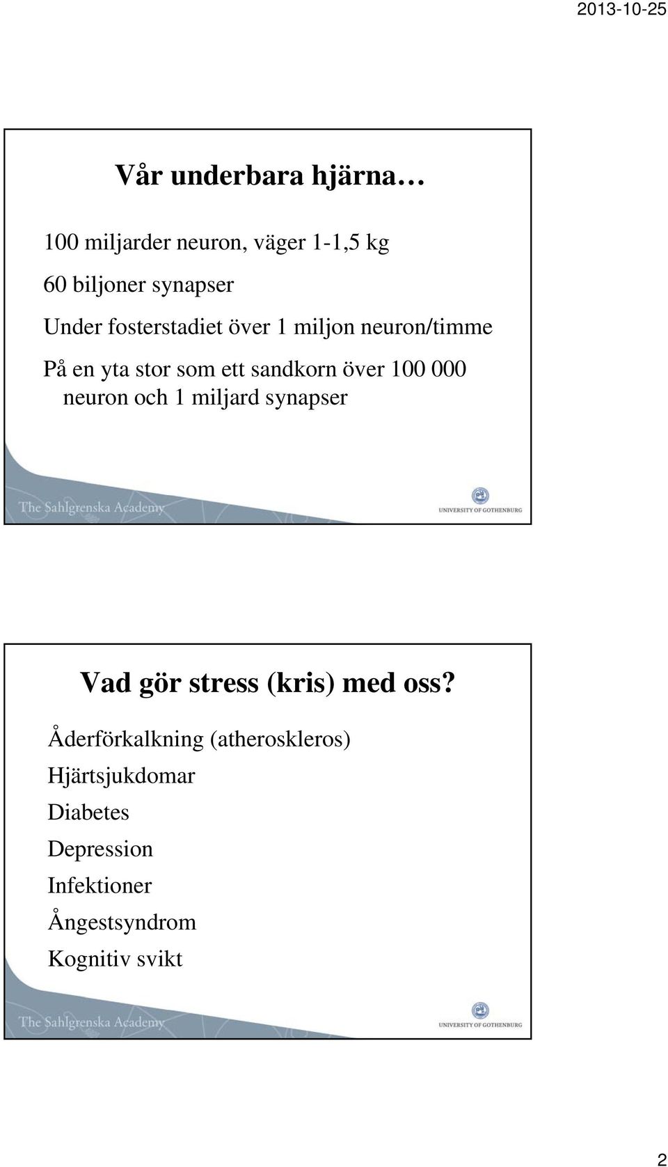 neuron och 1 miljard synapser Vad gör stress (kris) med oss?