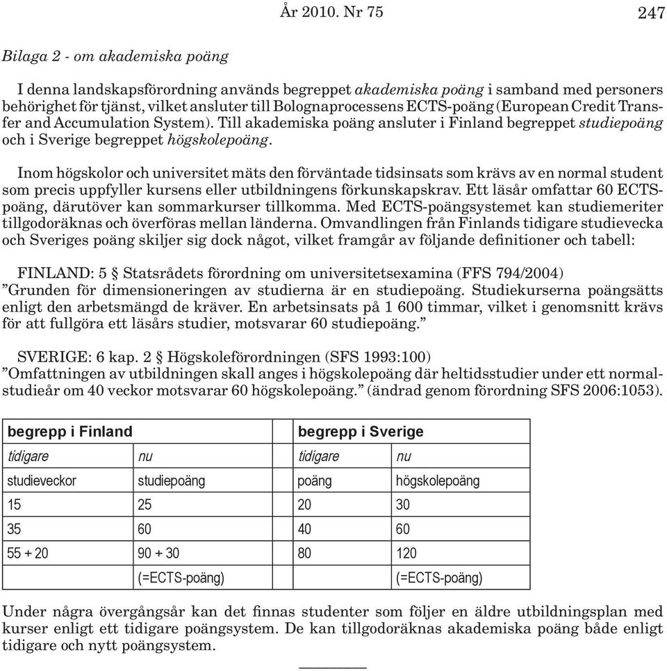 ECTS-poäng (European Credit Transfer and Accumulation System). Till akademiska poäng ansluter i Finland begreppet studiepoäng och i Sverige begreppet högskolepoäng.
