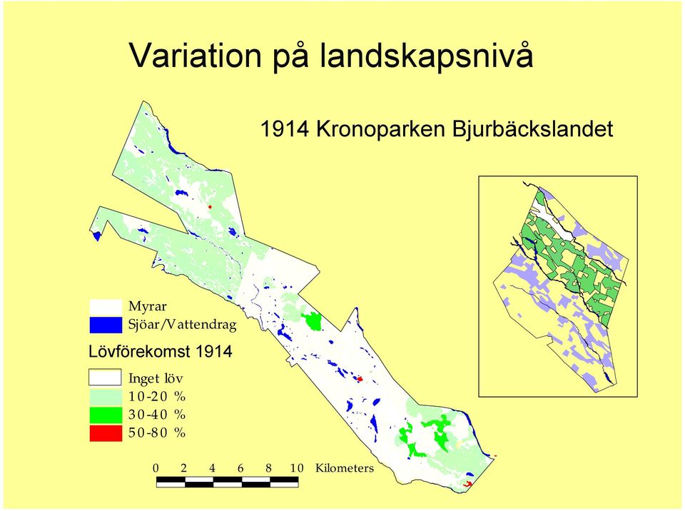 Sjöar/Vattendrag Lövförekomst 1914