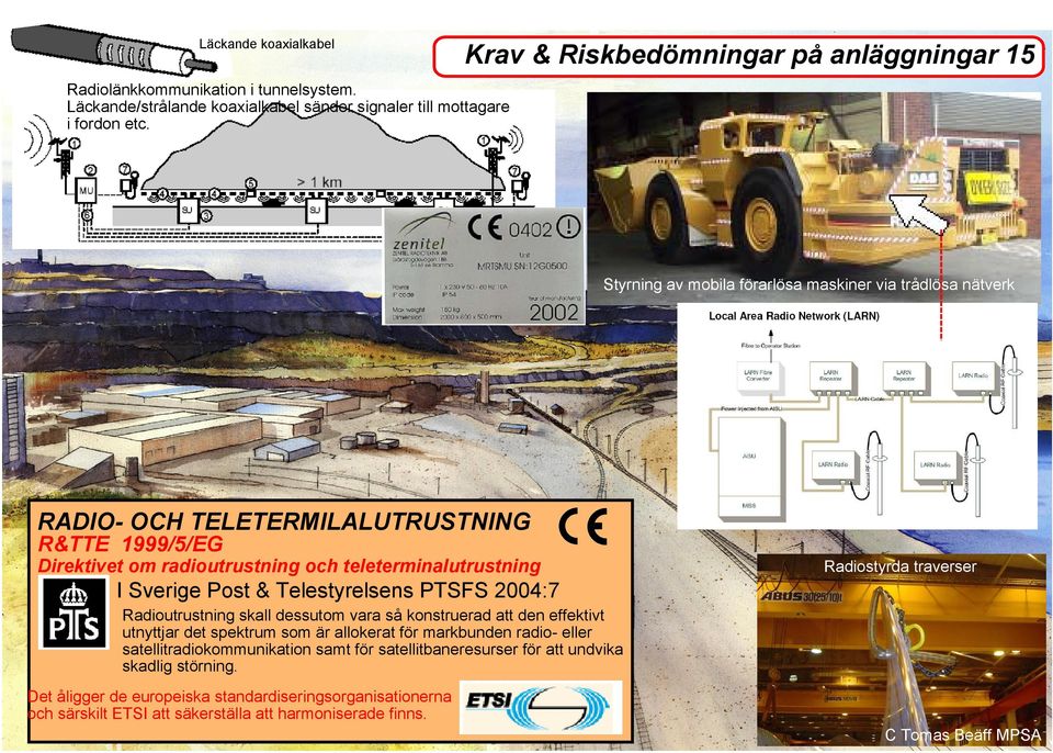 Sverige Post & Telestyrelsens PTSFS 2004:7 Radioutrustning skall dessutom vara så konstruerad att den effektivt utnyttjar det spektrum som är allokerat för markbunden radio- eller
