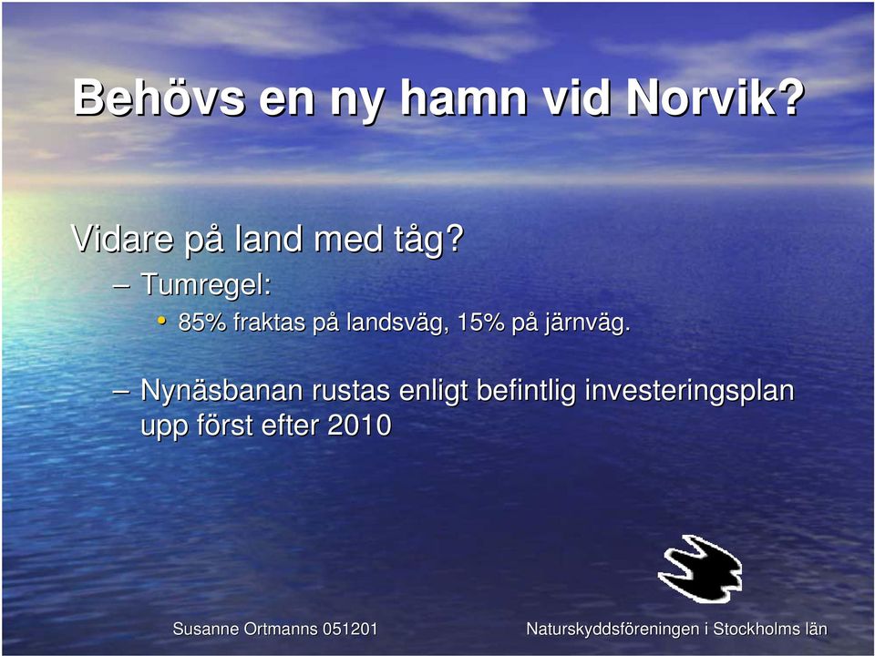 15% på järnväg.