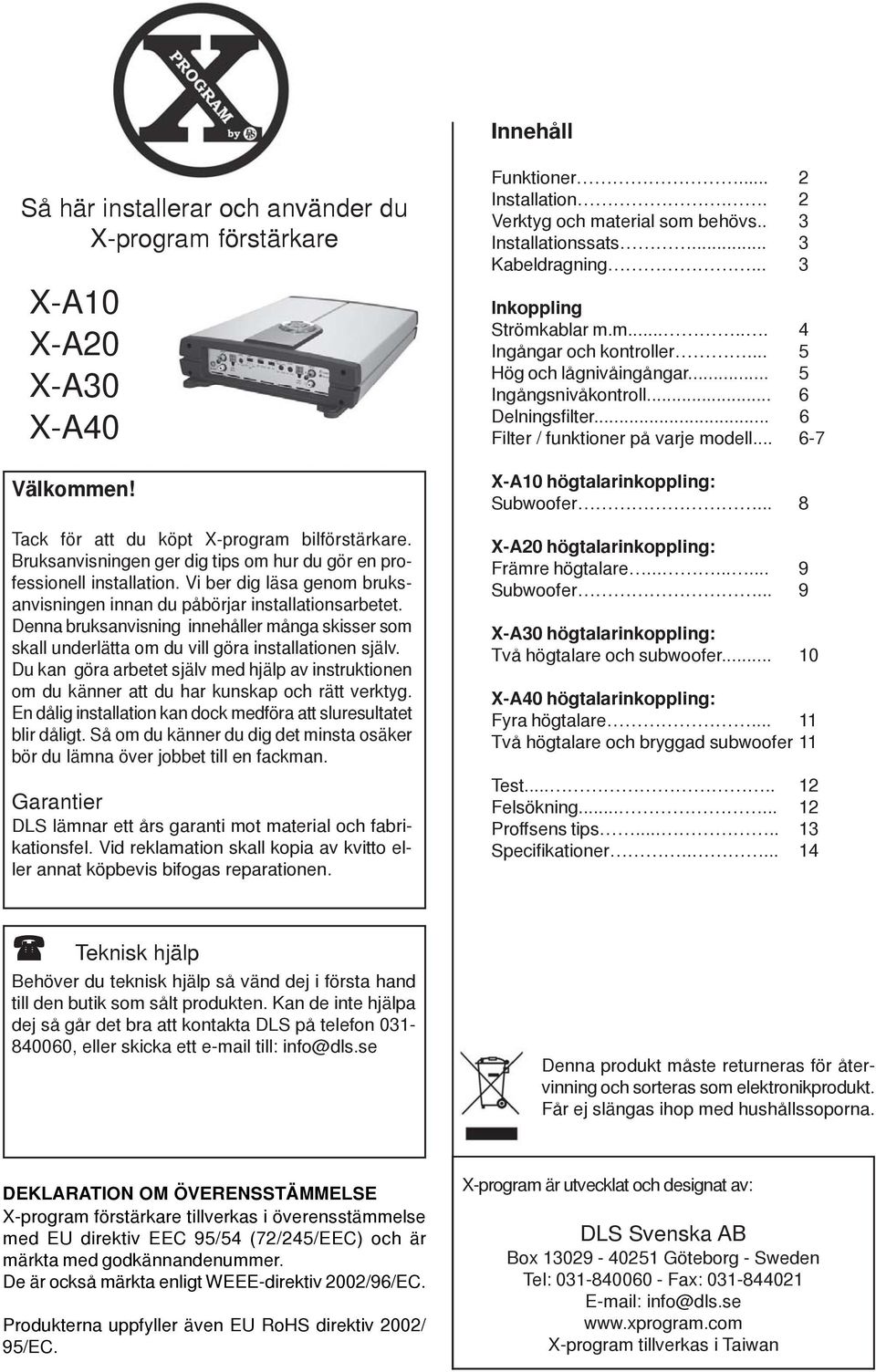 Denna bruksanvisning innehåller många skisser som skall underlätta om du vill göra installationen själv.