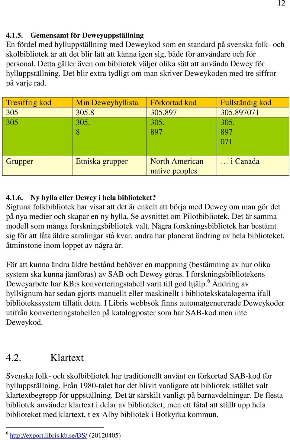 personal. Detta gäller även om bibliotek väljer olika sätt att använda Dewey för hylluppställning. Det blir extra tydligt om man skriver Deweykoden med tre siffror på varje rad.