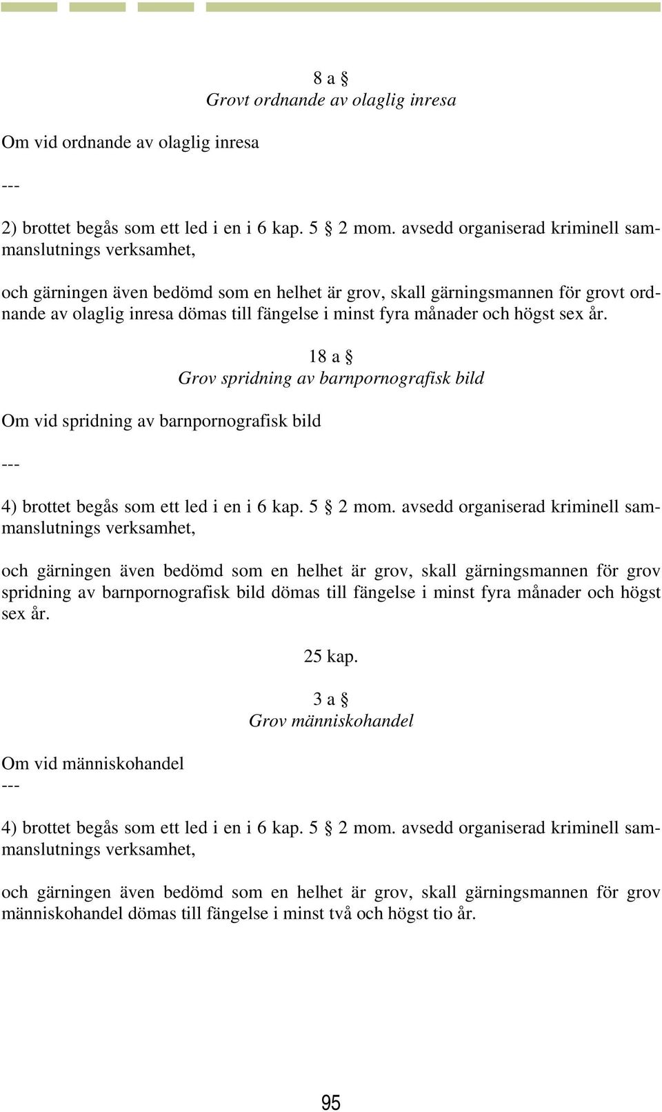 månader och högst sex år. Om vid spridning av barnpornografisk bild 18 a Grov spridning av barnpornografisk bild 4) brottet begås som ett led i en i 6 kap. 5 2 mom.