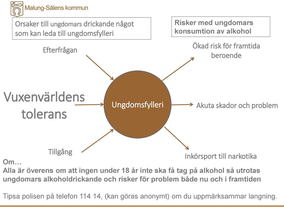 till narkotika Om Alla är överens om att ingen under 18 år inte ska få tag på alkohol så utrotas ungdomars alkoholdrickande