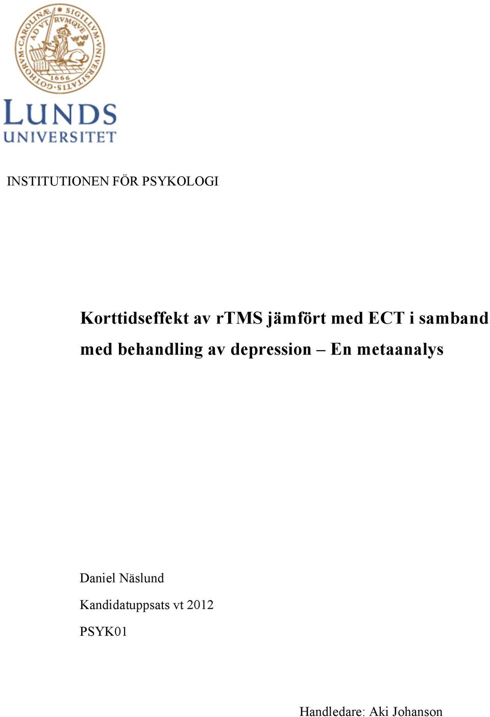 av depression En metaanalys Daniel Näslund