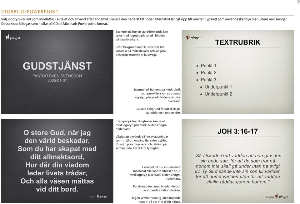 Exempel på hur en start/förstasida kan se ut med logotyp placerad i bildens vänstra överkant.