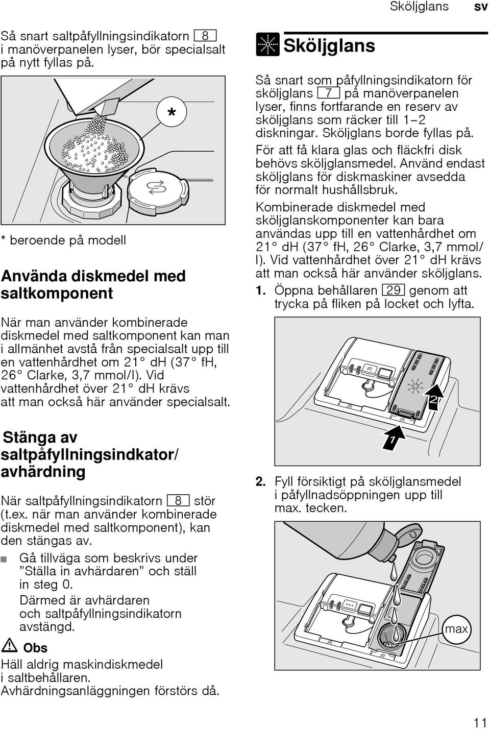 vattenhårdhet om 21 dh (37 fh, 26 Clarke, 3,7 mmol/l). Vid vattenhårdhet över 21 dh krävs att man också här använder specialsalt.