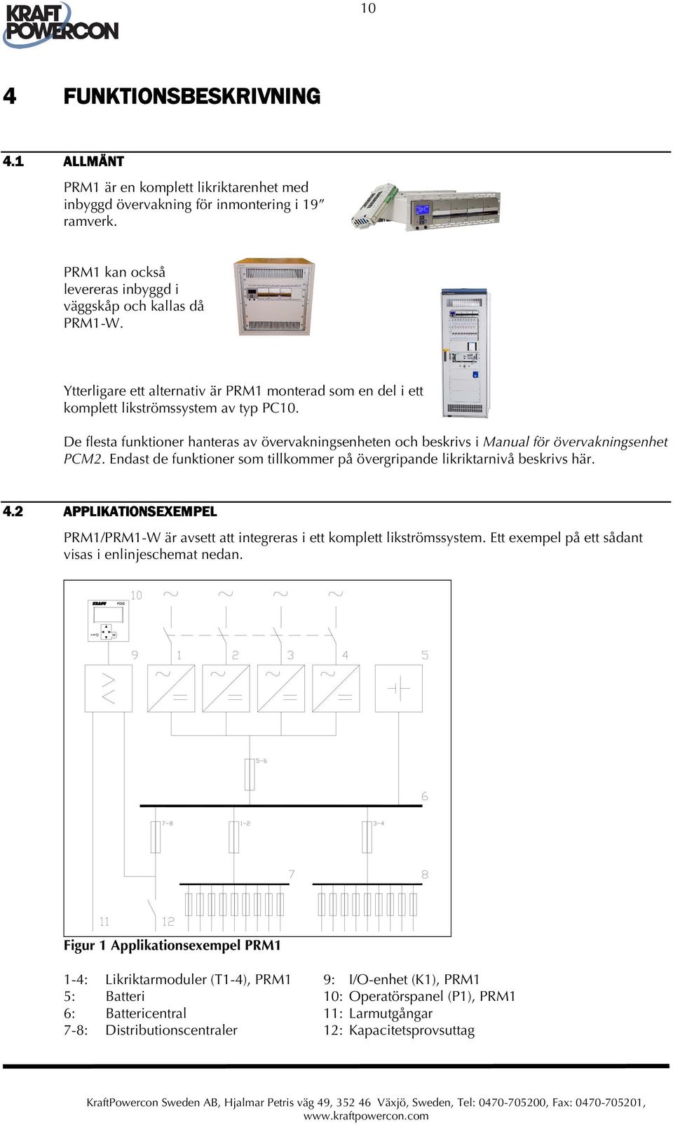 De flesta funktioner hanteras av övervakningsenheten och beskrivs i Manual för övervakningsenhet PCM2. Endast de funktioner som tillkommer på övergripande likriktarnivå beskrivs här. 4.