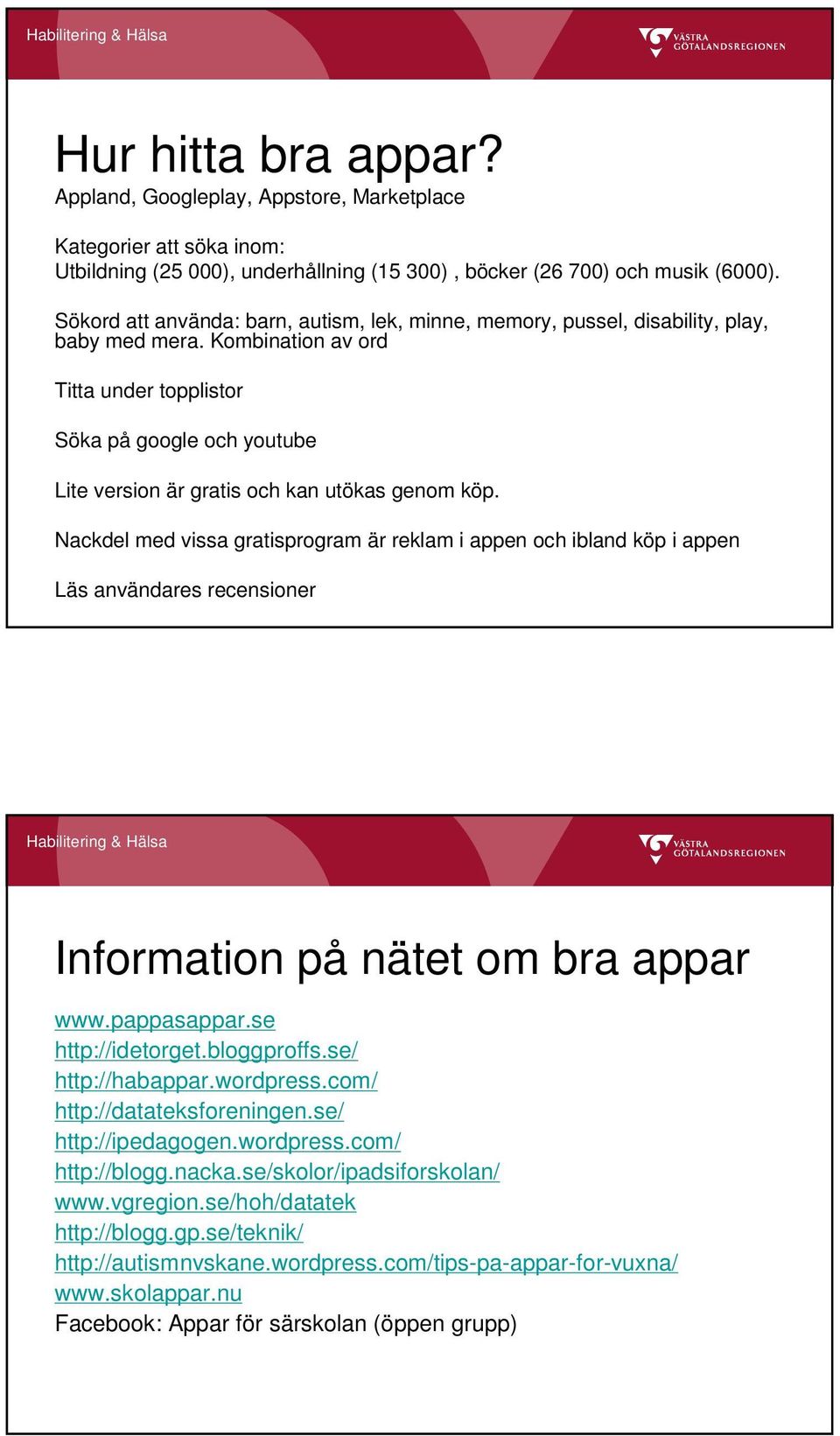 Kombination av ord Titta under topplistor Söka på google och youtube Lite version är gratis och kan utökas genom köp.