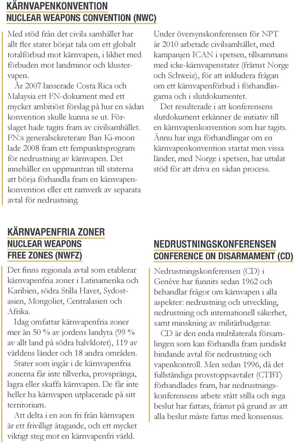 Förslaget hade tagits fram av civilsamhället. FN:s generalsekreterare Ban Ki-moon lade 2008 fram ett fempunktsprogram för nedrustning av kärnvapen.