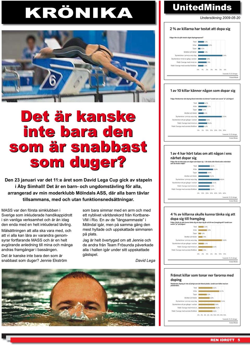 MASS var den första simklubben i Sverige som inkluderade handikappidrott i sin vanliga verksamhet och är än idag den enda med en helt inkluderad tävling.