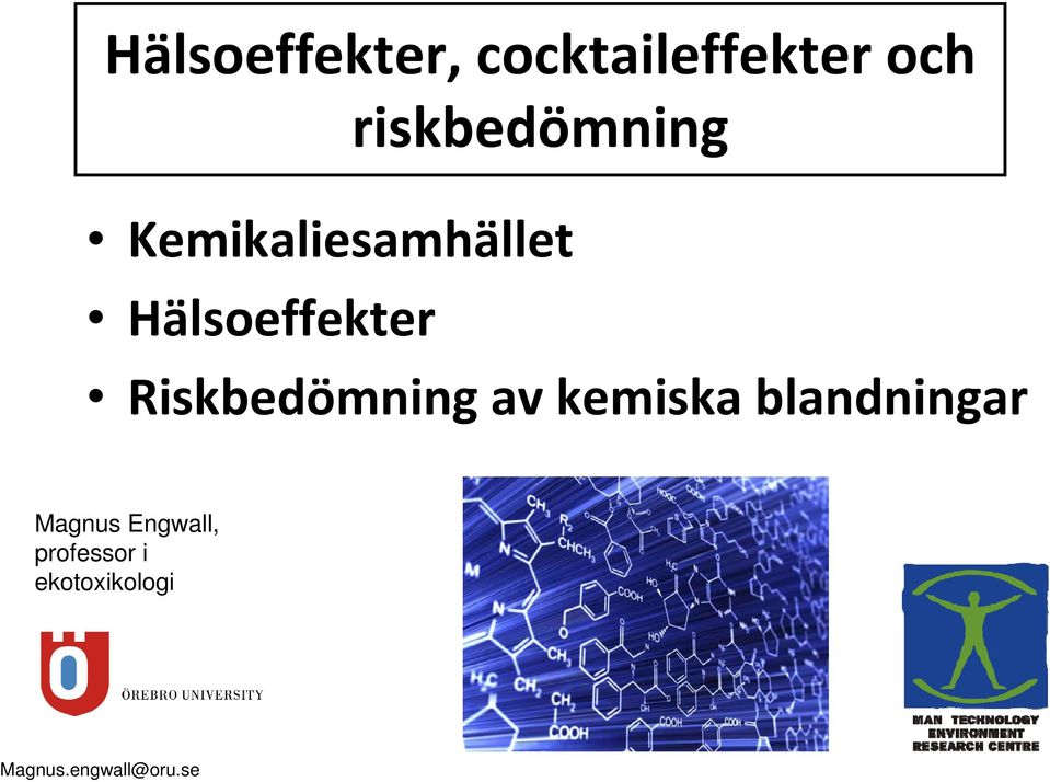 Hälsoeffekter Riskbedömning av kemiska