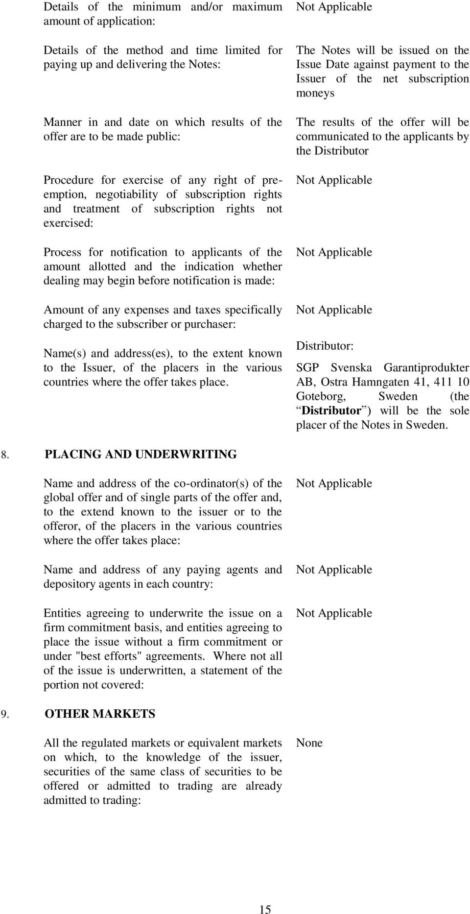 amount allotted and the indication whether dealing may begin before notification is made: Amount of any expenses and taxes specifically charged to the subscriber or purchaser: Name(s) and