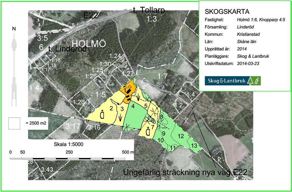 Kristianstad Län: Skåne län Upprättad år: 2014 Planläggare: Skog & Lantbruk
