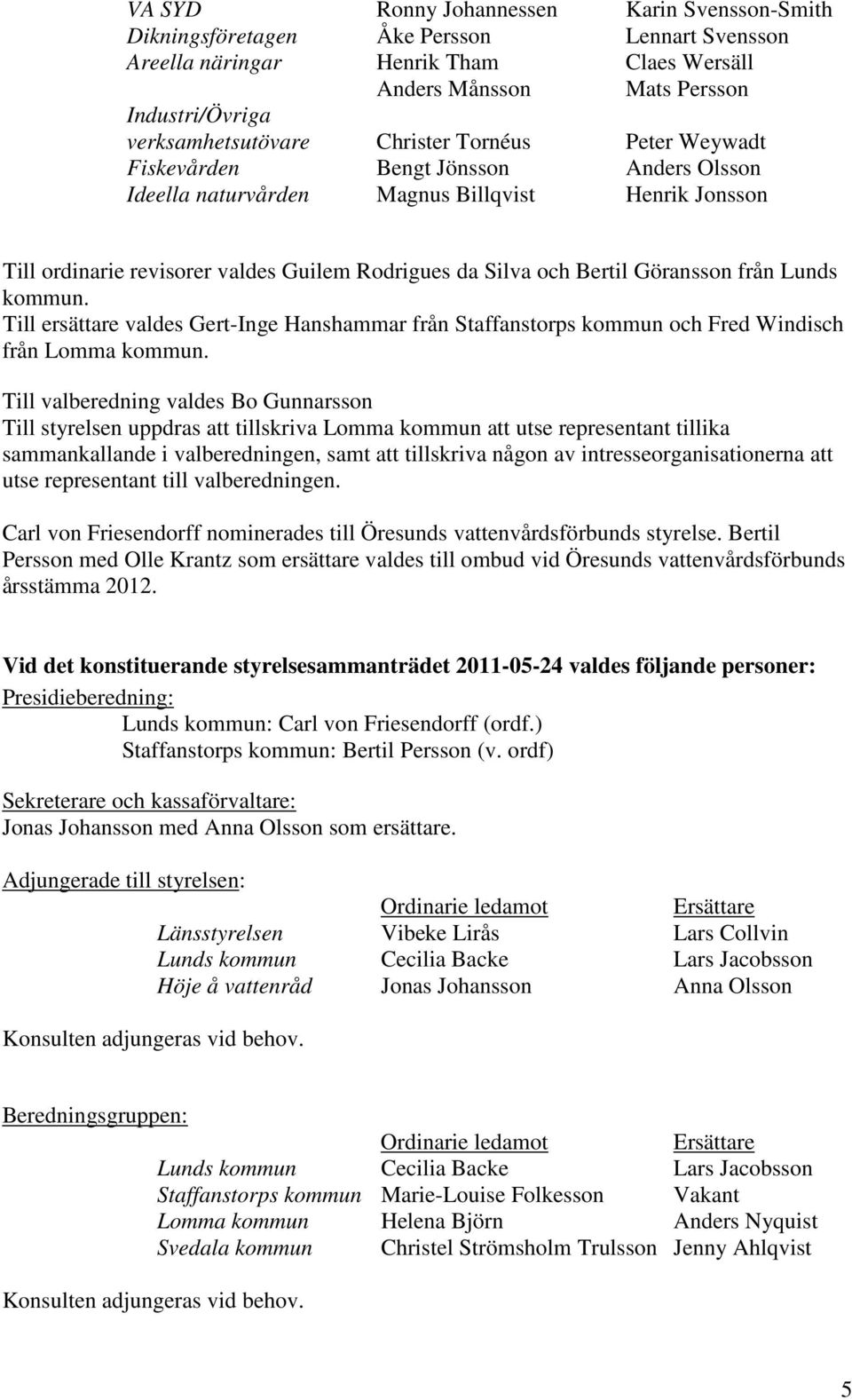 Göransson från Lunds kommun. Till ersättare valdes Gert-Inge Hanshammar från Staffanstorps kommun och Fred Windisch från Lomma kommun.