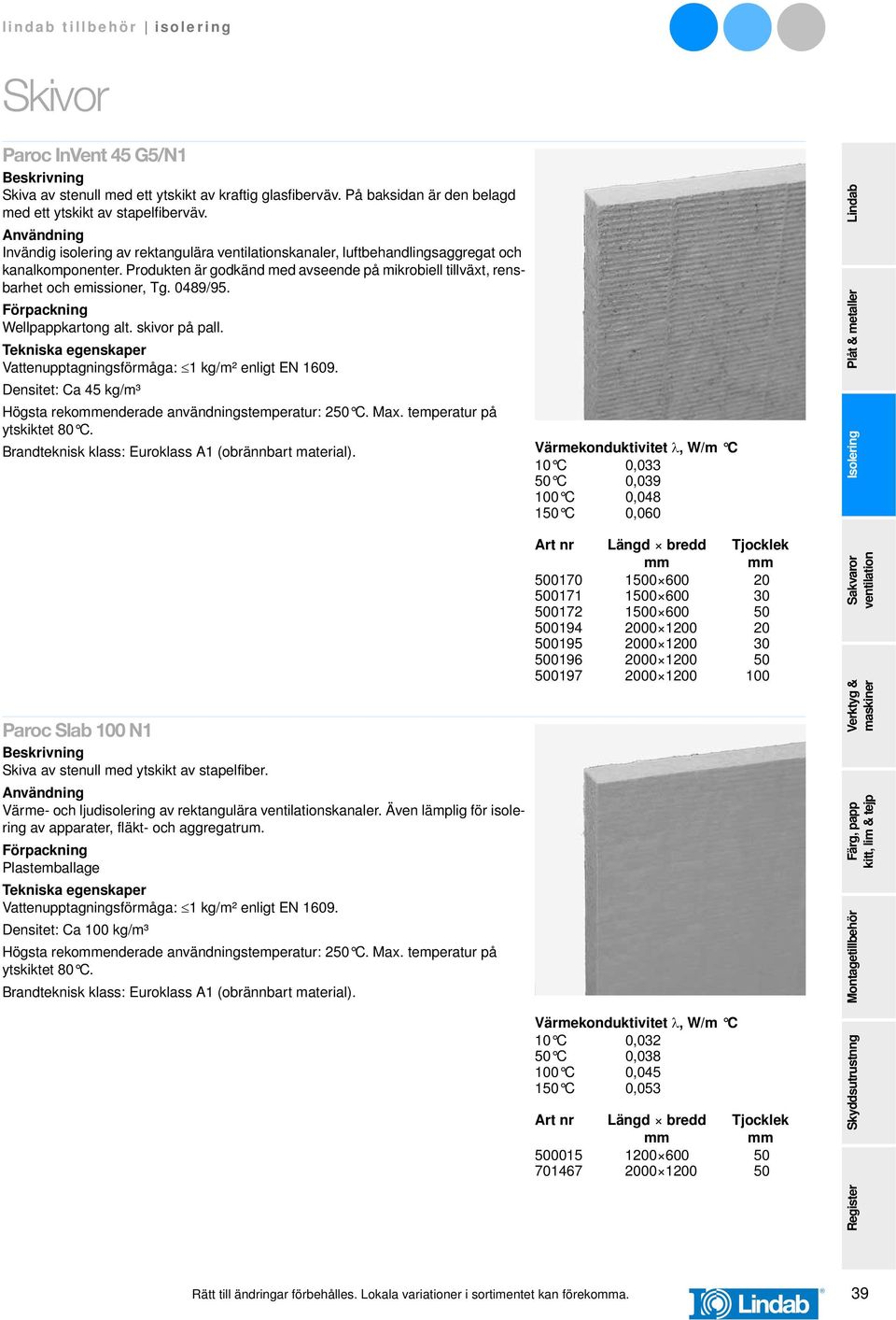 Wellpappkartong alt. skivor på pall. Densitet: Ca 45 kg/m³ Högsta rekoenderade användningstemperatur: 250 C. Max. temperatur på Brandteknisk klass: Euroklass A1 (obrännbart material).
