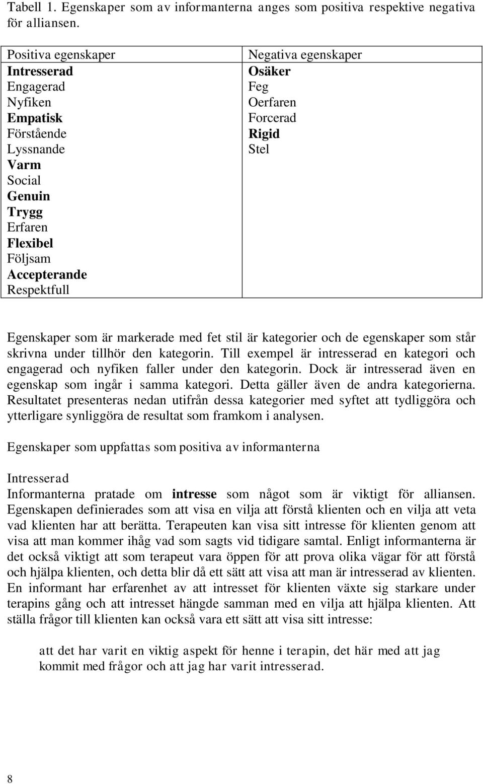 Forcerad Rigid Stel Egenskaper som är markerade med fet stil är kategorier och de egenskaper som står skrivna under tillhör den kategorin.