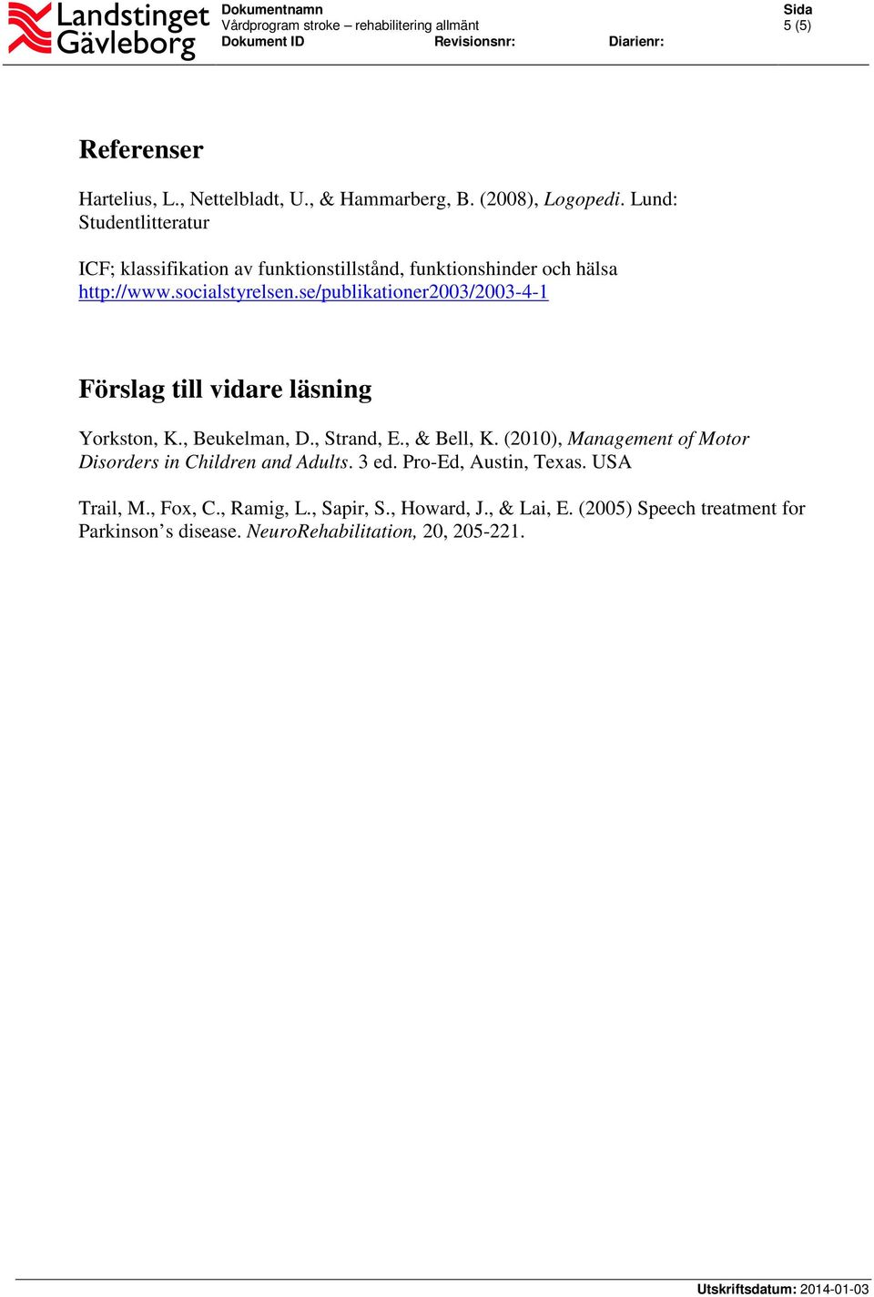 se/publikationer2003/2003-4-1 Förslag till vidare läsning Yorkston, K., Beukelman, D., Strand, E., & Bell, K.