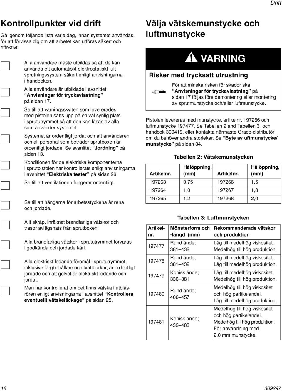 Alla användare är utbildade i avsnittet Anvisningar för tryckavlastning på sidan 7.