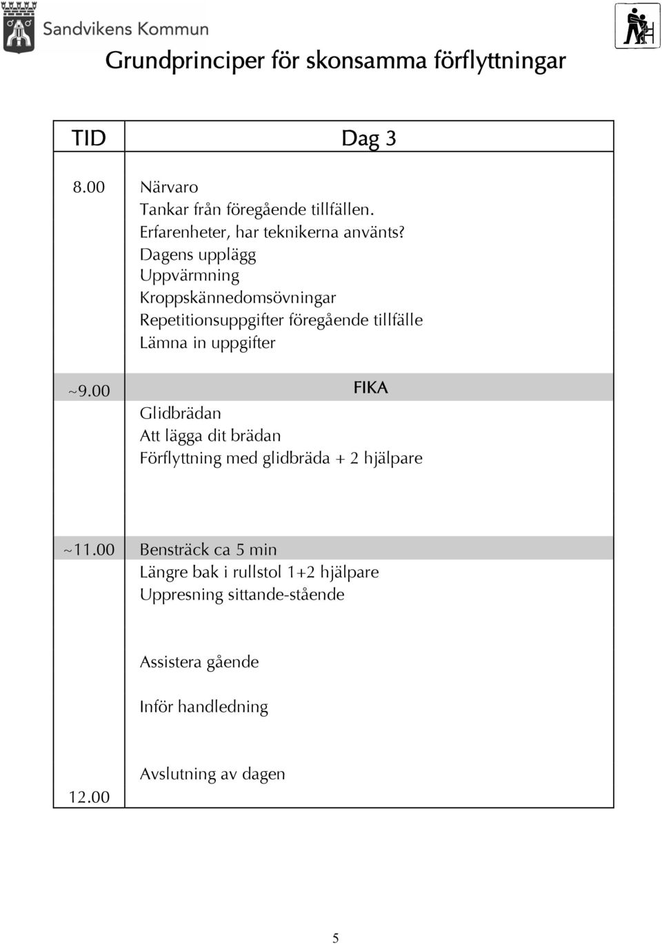 Dagens upplägg Uppvärmning Kroppskännedomsövningar Repetitionsuppgifter föregående tillfälle Lämna in uppgifter ~9.