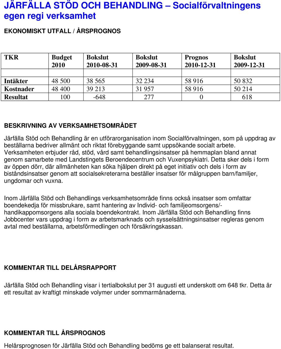 Socialförvaltningen, som på uppdrag av beställarna bedriver allmänt och riktat förebyggande samt uppsökande socialt arbete.